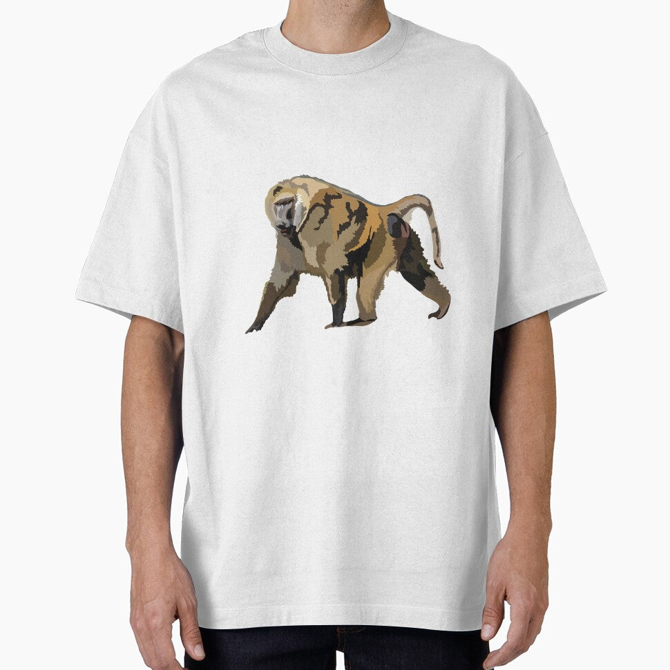 O is for Olive Baboon , Olive Baboon – African Savanna Primate Wildlife Illustration by PrettylittlepastelUk