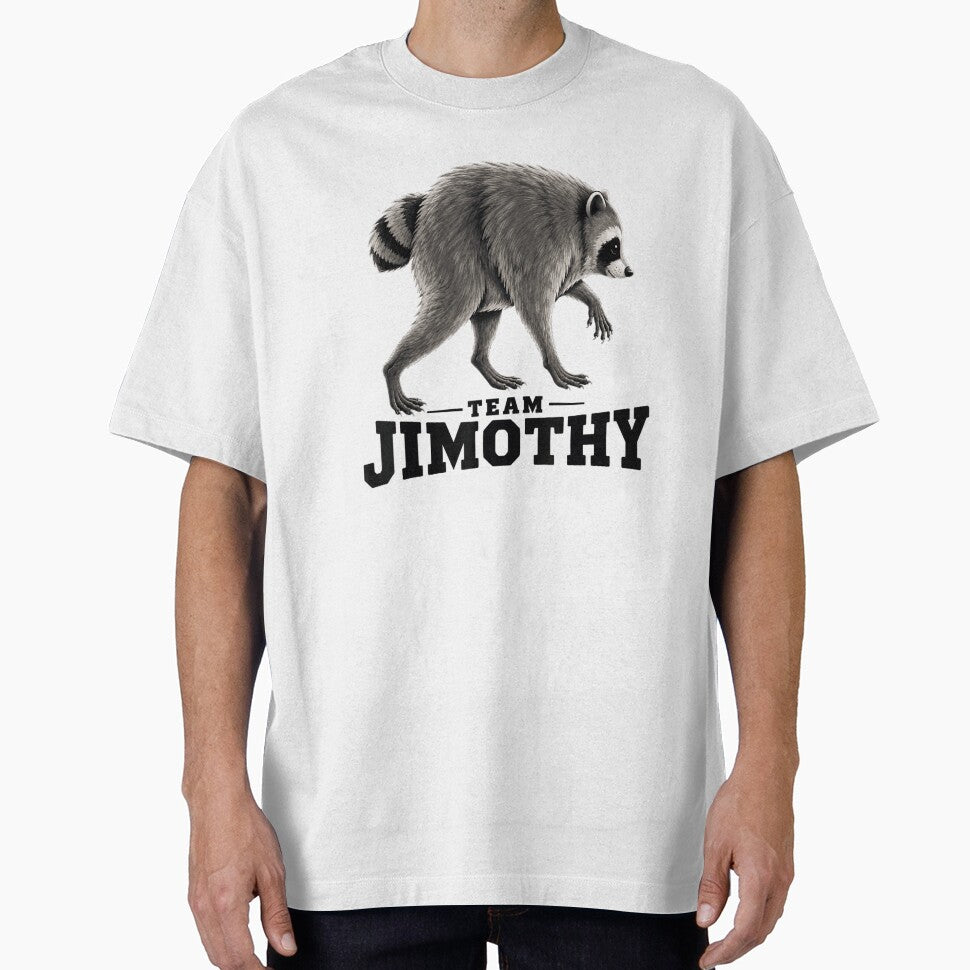Team Jimothy Funny Raccoon Fan Club Vintage Wildlife Mascot Design by DienesAngele