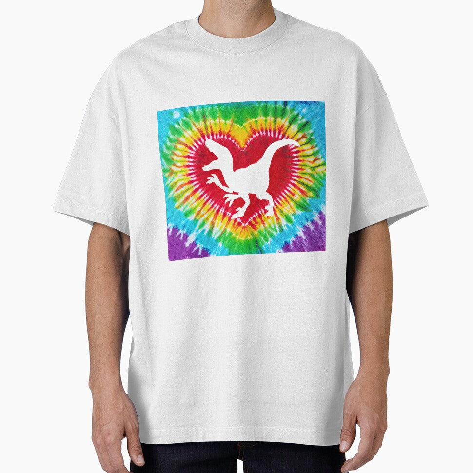 Tie Dye Heart Dinosaur by chanchan79