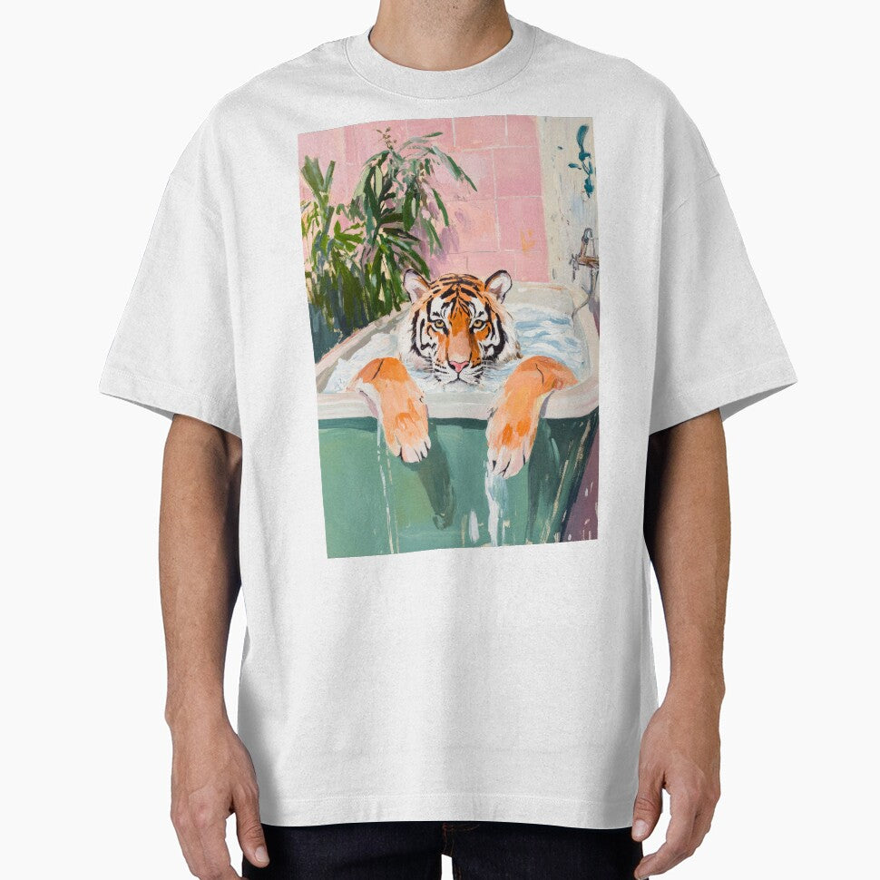 wild tiger in the bathtub in the bathroom by WallyPink