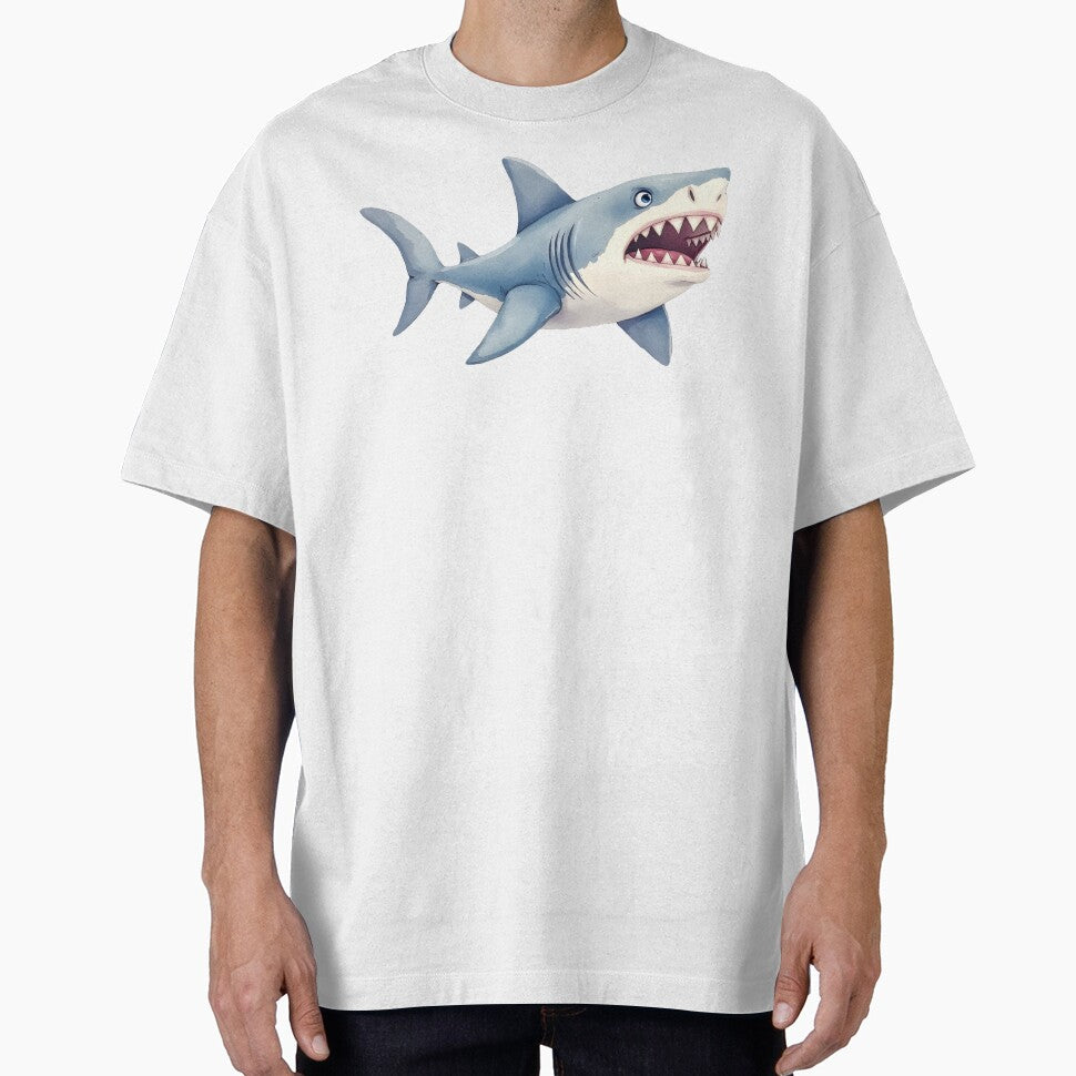 Great White Shark - Minimalist Deep Blue by pixeldizajn