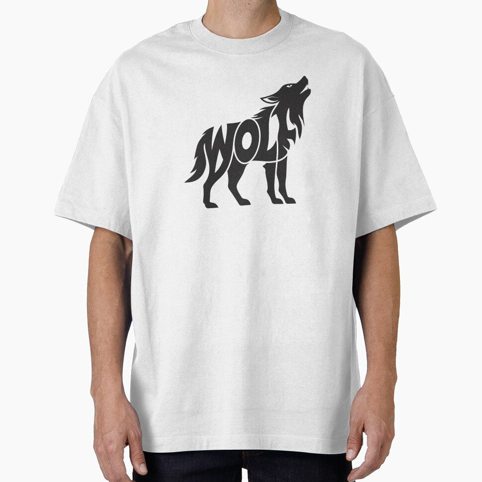 Wolf Silhouette Typography Design – Bold Minimalist Art by Vextura