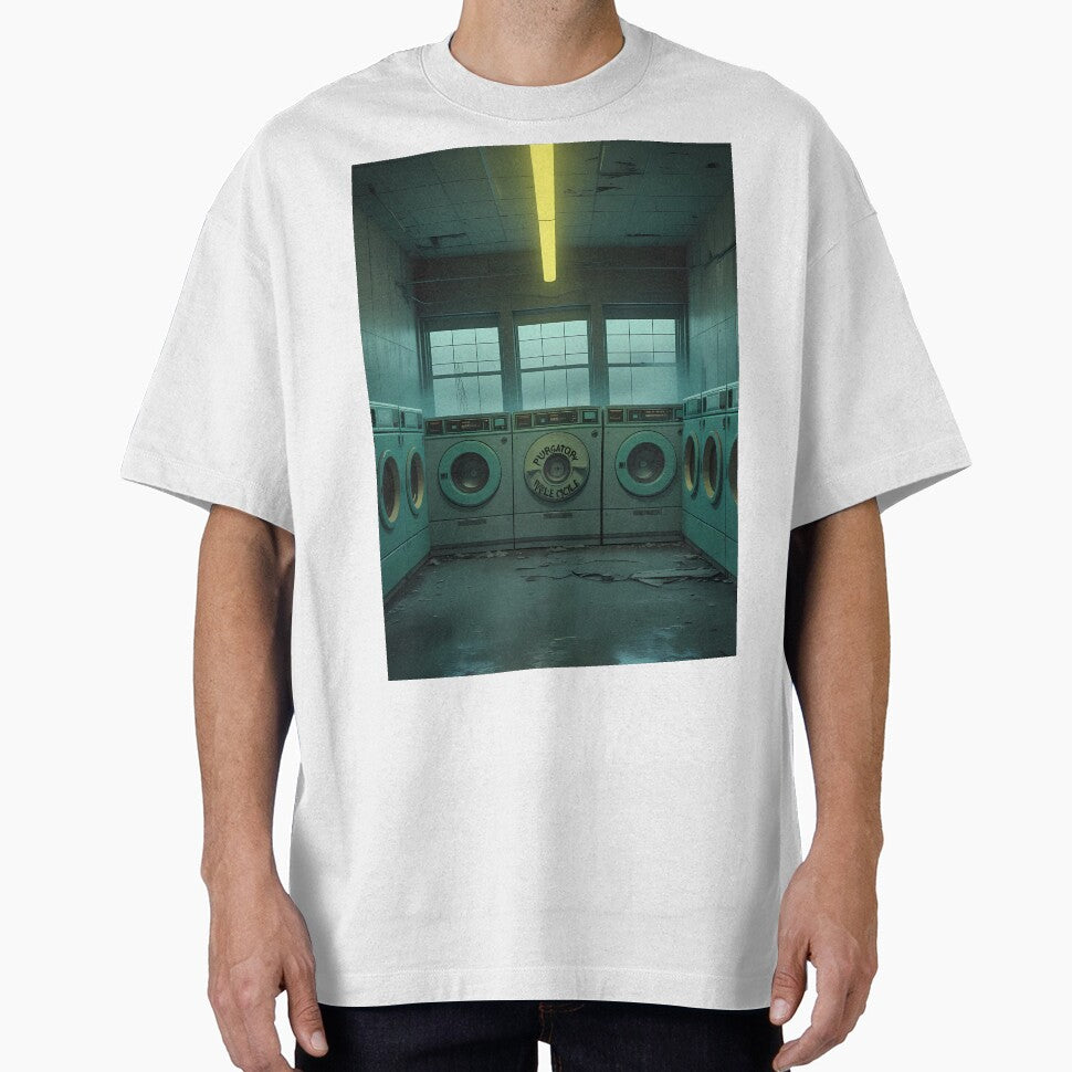 PURGATORY CYCLE - Liminal Space Laundromat Art for Horror Fans & Dreamcore Aesthetic, Glow-in-the-Dark Posters by Rilindi