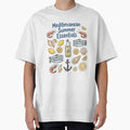 Mediterranean Summer Essentials Shirt - Cute Italian Coastal Collage Graphic Tee - Retro Seafood and Citrus T-Shirt, Sardine Shrimp Lemon Apparel, Euro Summer Gift by justyna-s28