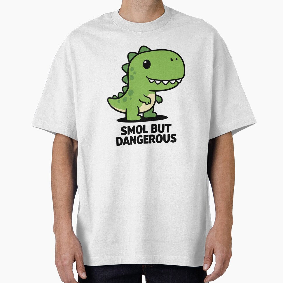Smol But Dangerous Cute Dinosaur Funny Minimal Design by Echo-Draw