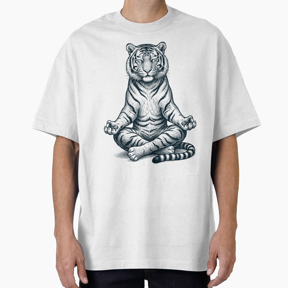 Vintage Tiger Yoga Lotus Meditation Lover by DoodleTortle