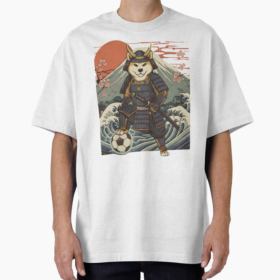 Vintage Shiba Inu Samurai Soccer Player Japanese Ukiyo-e Art - Football Fan - Game Supporter Japanese Team by BeaverFriends