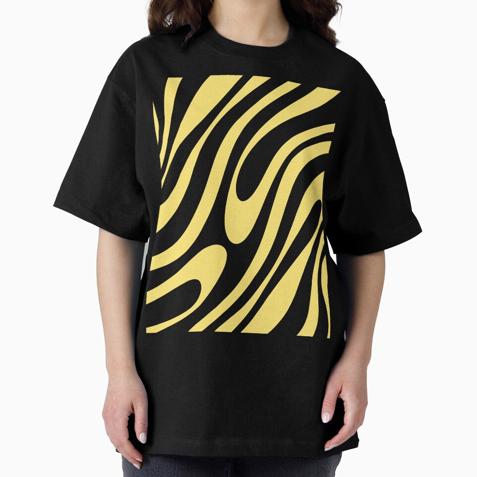 Wavy Loops Retro Abstract Pattern in Yellow by kierkegaard