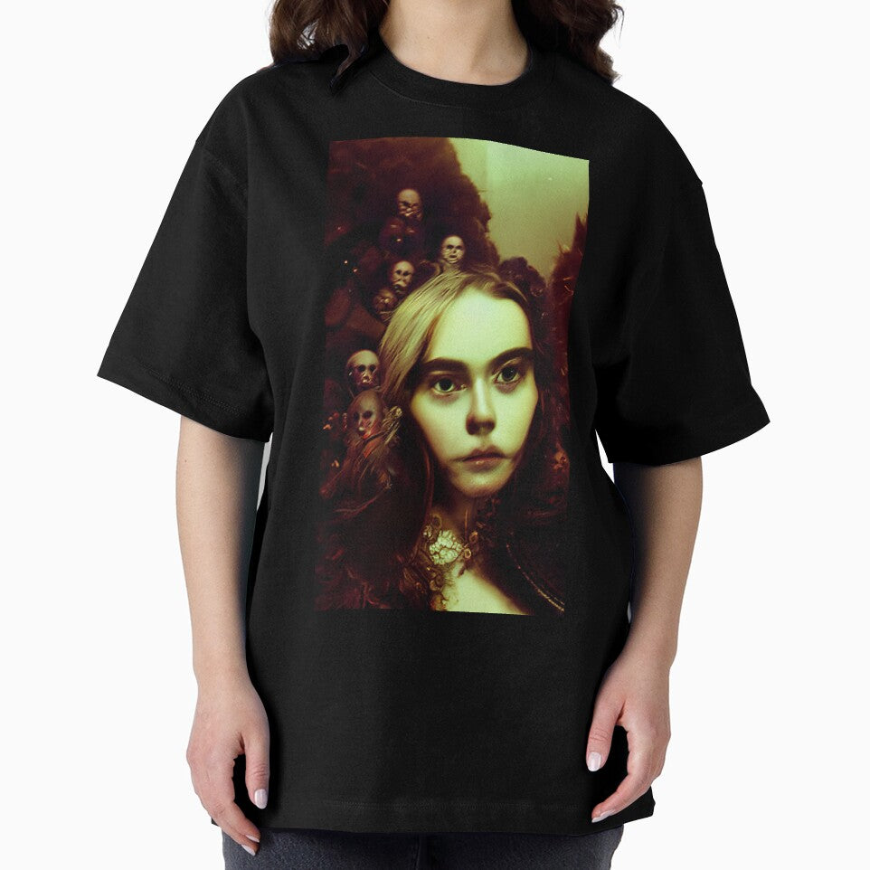 a woman surrounded by the ghosts of the people she murdered by kiertwice
