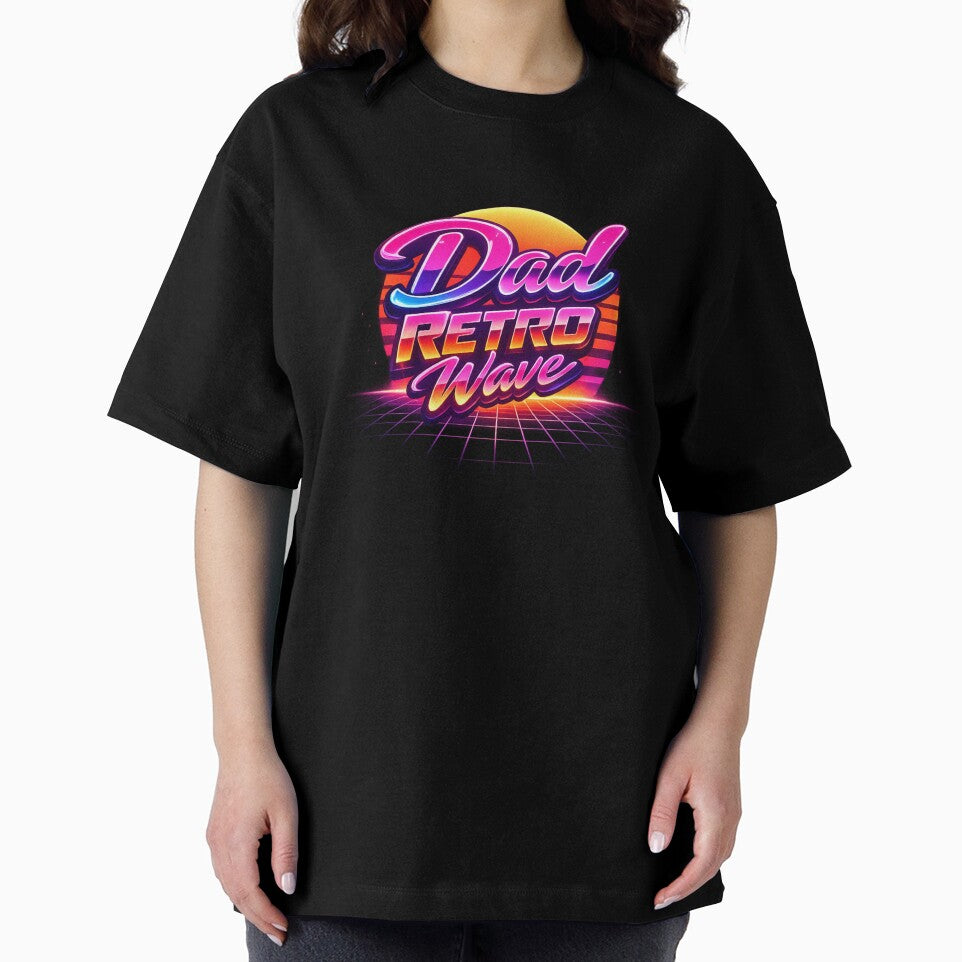 Dad Retro Wave - Neon Synthwave Typography Design by MKreative Studio