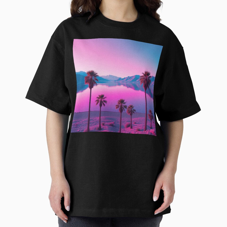 Vaporwave Palm Trees Sunset Aesthetic Retro 80s Art by EllDAV777