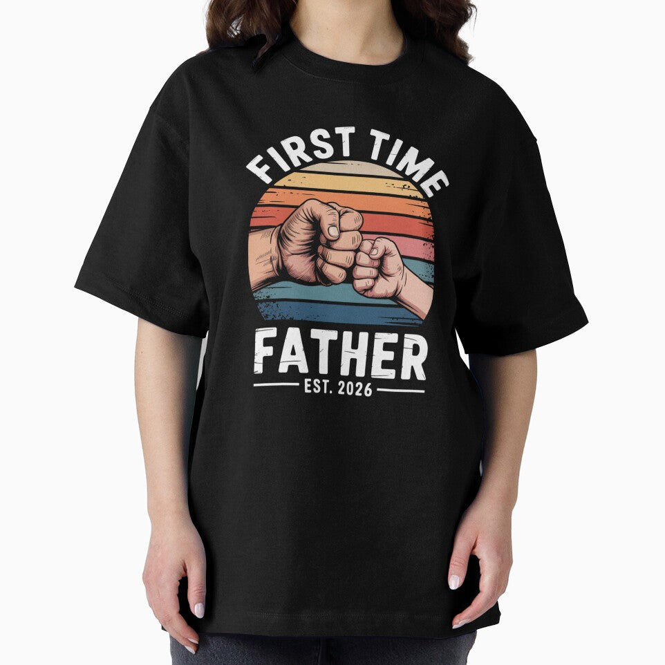 First Time Father Est 2026 Retro Fist Bump New Dad Announcement by Gogetgiggles