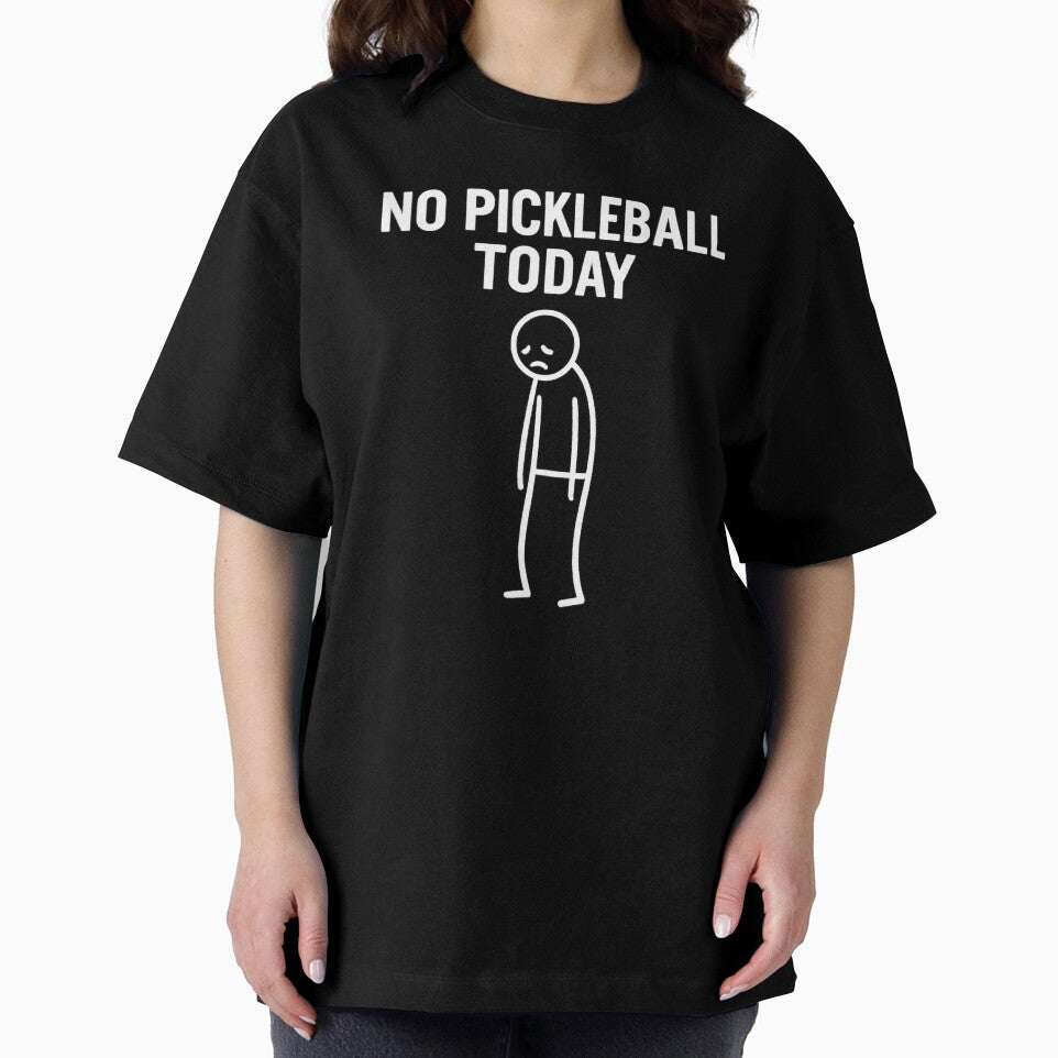 No Pickleball Today Sad Stick Figure Minimalist Pickleball by The Junto Shop