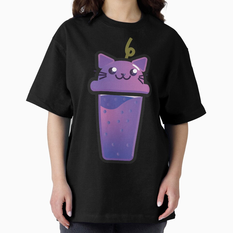 Cute Boba Blueberry Cat Kawaii by DurianDesign