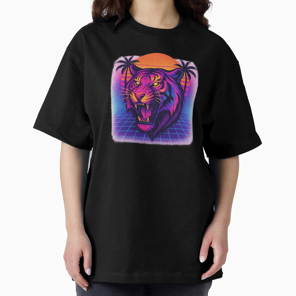 Neon Sunset Tiger – Retro 80s Vibe by derb darb
