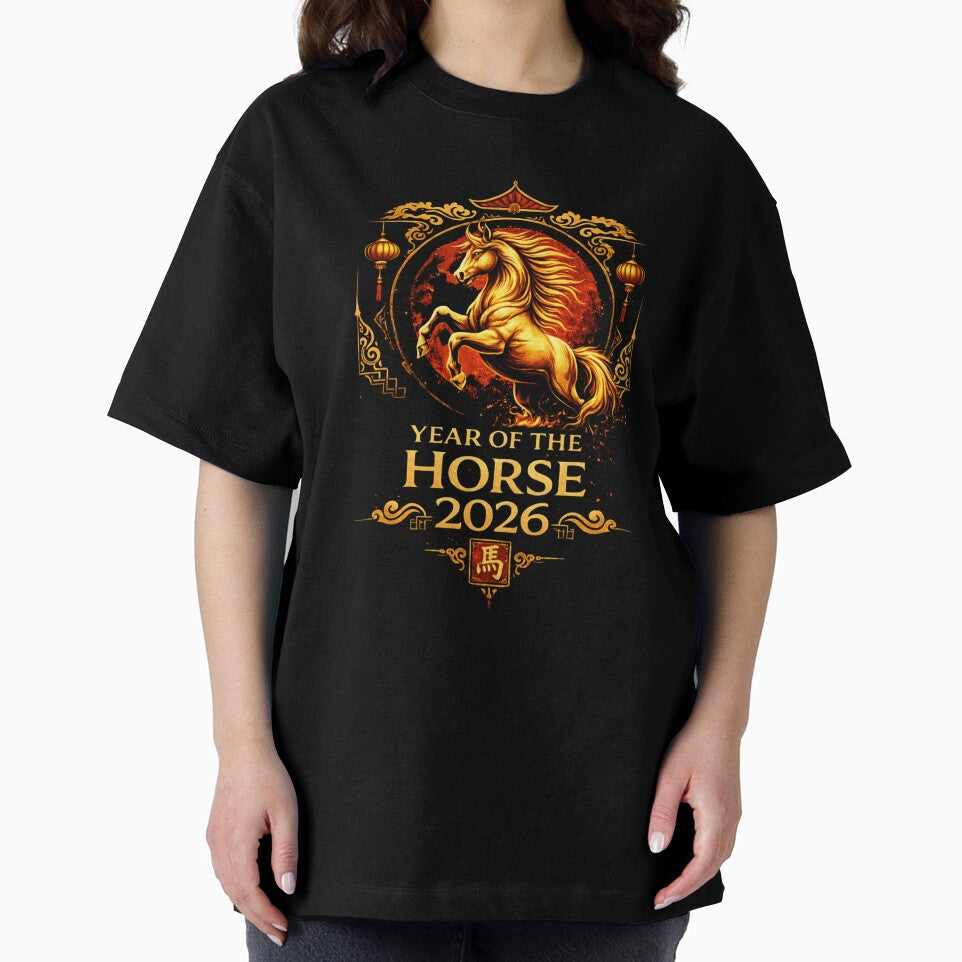 Year of the Horse 2026 Chinese New Year Shirt – Gold Zodiac Horse Lunar New Year Gift by smilup