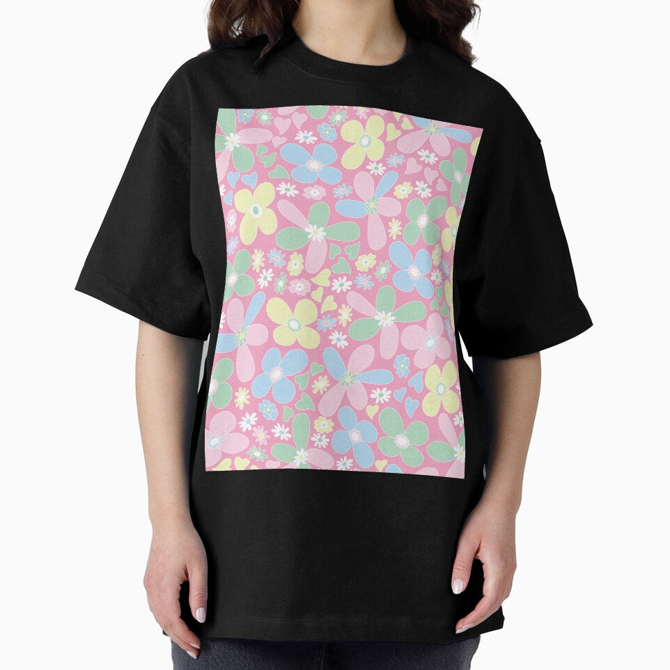 PINK VINTAGE PASTEL BOHO RETRO 60S 70S FLOWER PATTERN DANISH SCANDINAVIAN STYLE by blomastudios