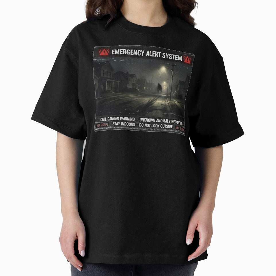 Emergency Alert System Horror – Analog Surveillance Anomaly Warning Design by PLUSHIWORLDtm