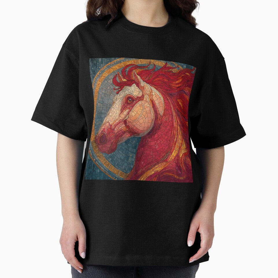 Stained Glass Inspired Lunar Red Fire Horse 2026 by GrinGalore