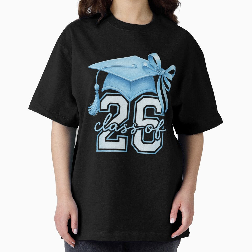blue coquette senior 2026 girls graduation shirt by Lala35