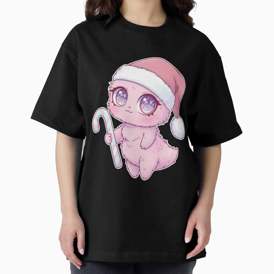 Cute Pink Monster Girl Christmas Kawaii Art by Artistic Vibes Art