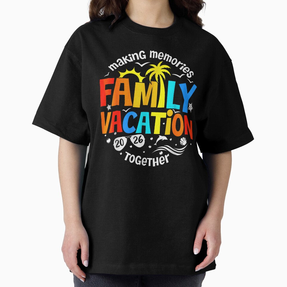 Making Memories Together Family Vacation 2026 Colorful Tropical Summer Beach Trip Design by PhocoNibict