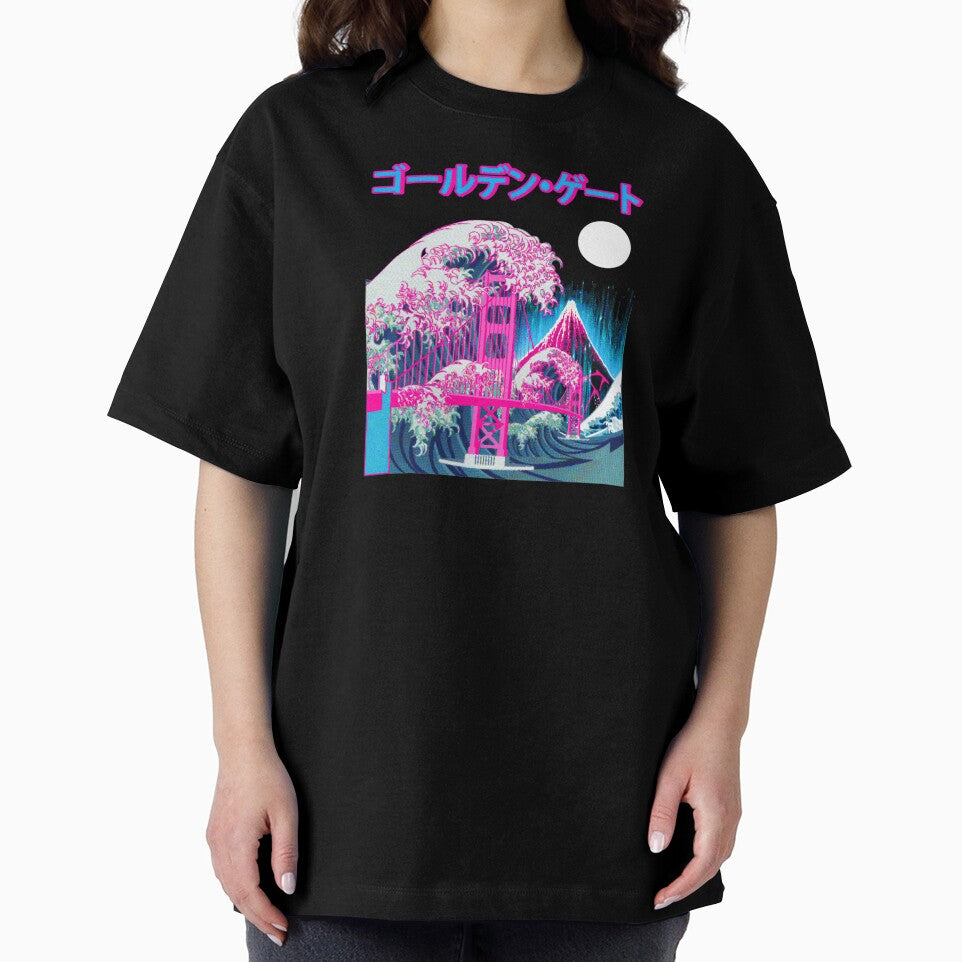 Vaporwave Aesthetic Art - Glitch Japan Golden Gate Bridge Mt. Fuji by Hitagivapor