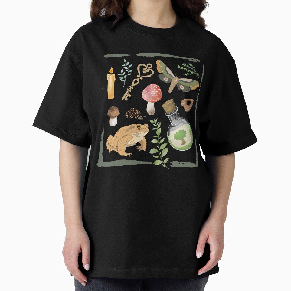 Cottagecore Aesthetic Mystical Mushroom, Frogs, & Forest Design by MiaDelelai