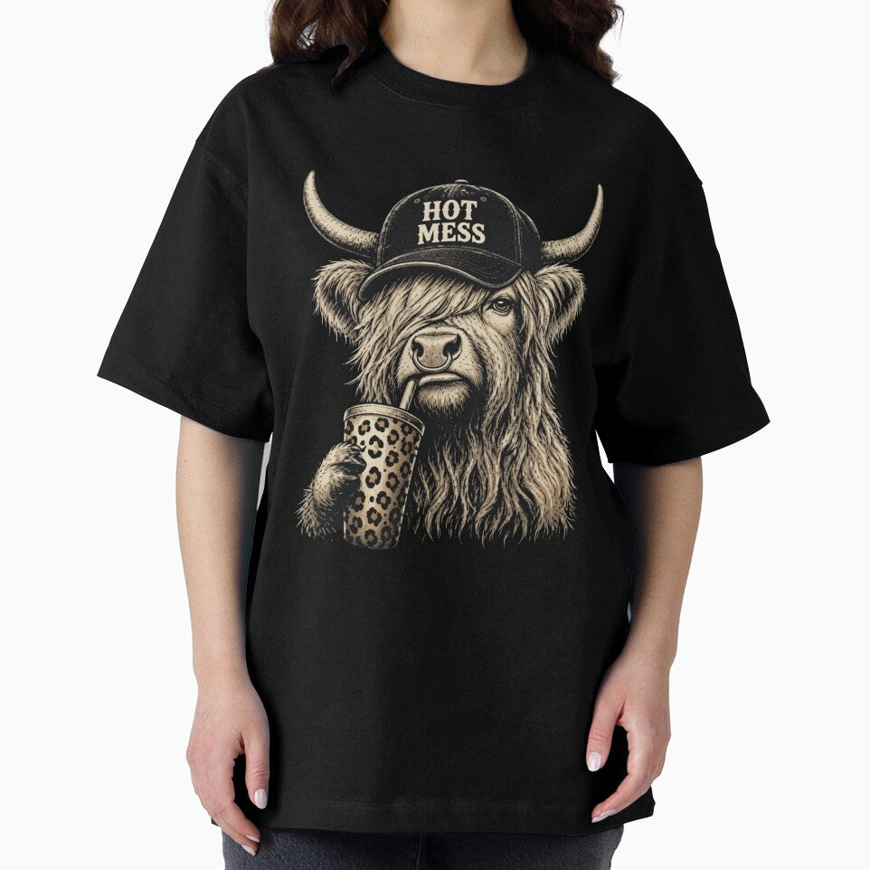 Sassy Highland Cow Hot Mess Iced Coffee Vintage by haitrieuic96