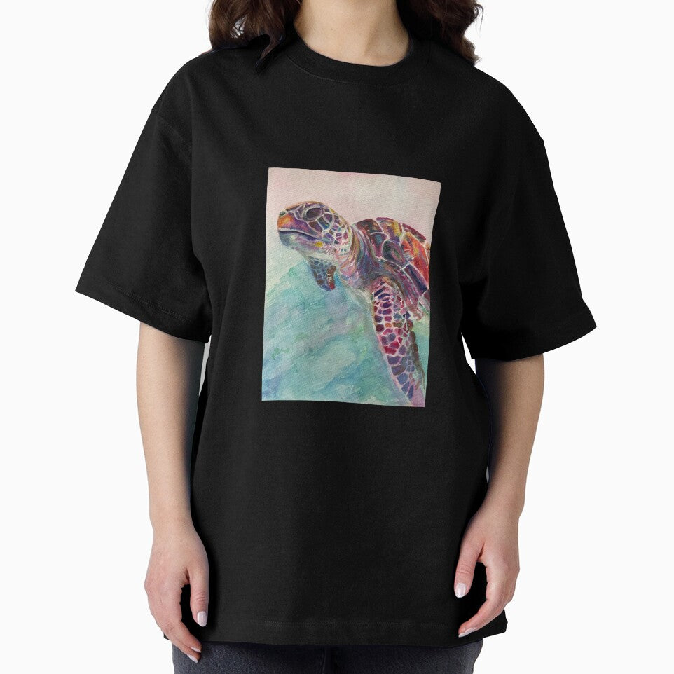 Turtle Loggerhead watercolour (sideview) by Karin McCombe Jones