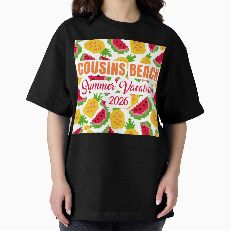 Cousins Beach Summer Vacation 2026 Pixel Art Fruit Pattern by PixelWaveBD