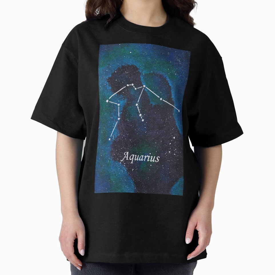Aquarius Zodiac Sign Space Painting by CoryellArt