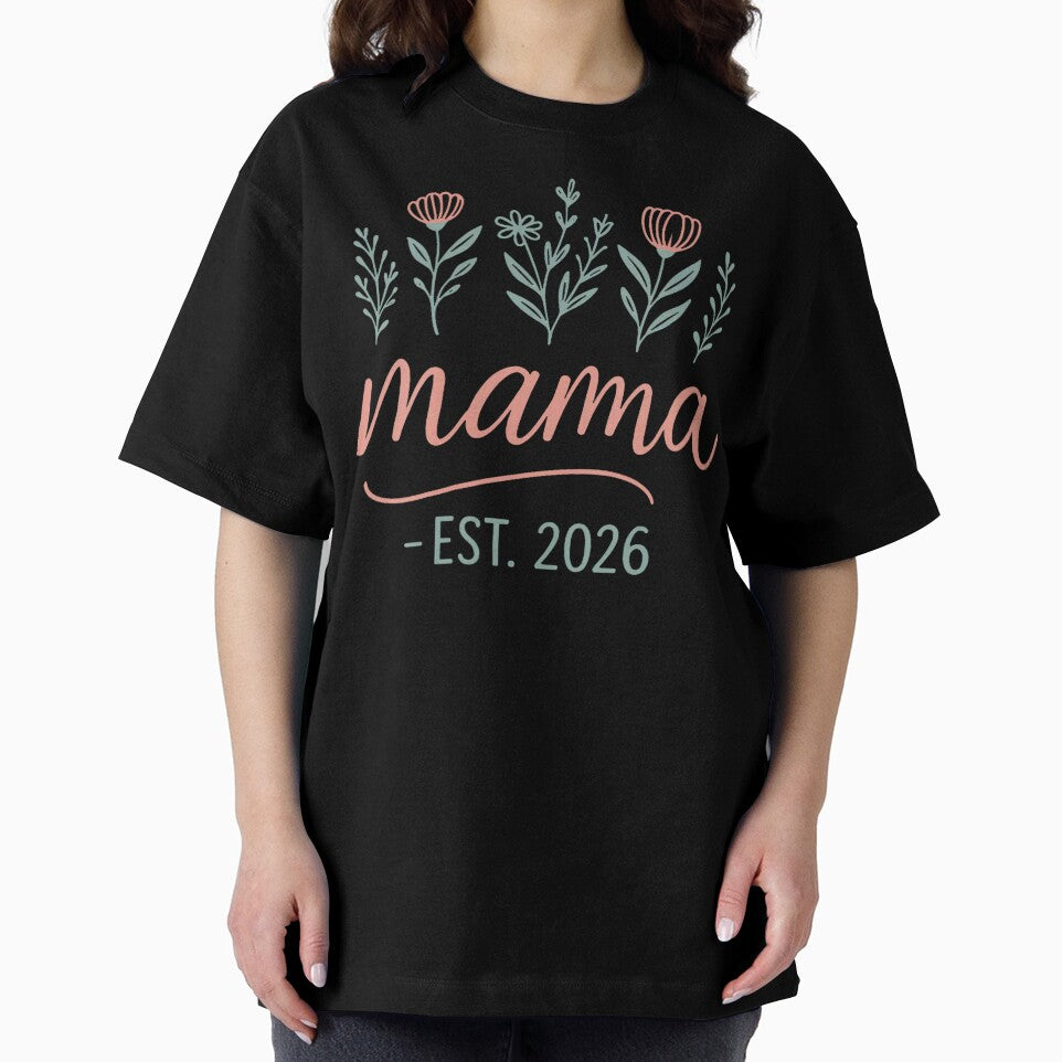 Women's Promoted to Mama 2026 Pregnancy Floral New Mom Est 2026 by RobertKnow
