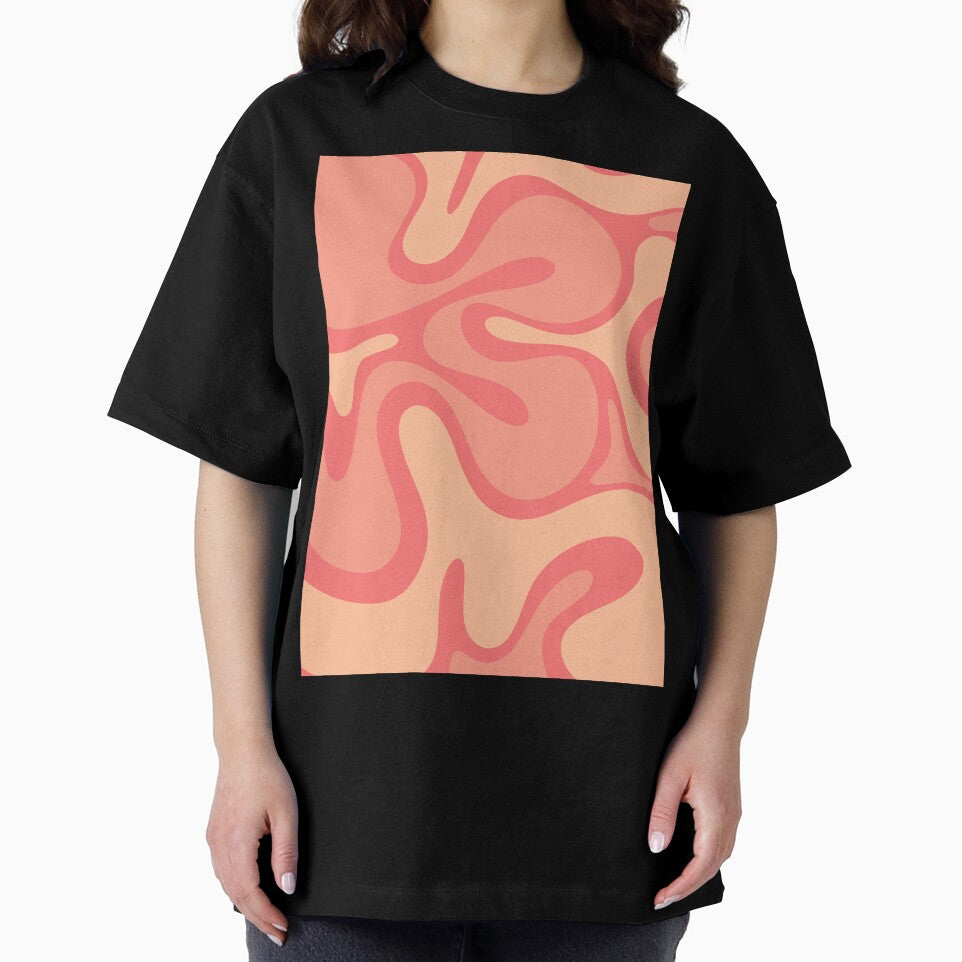 Pink and Peach Smooth Contours Retro Contemporary Pastel Abstract Pattern by kierkegaard