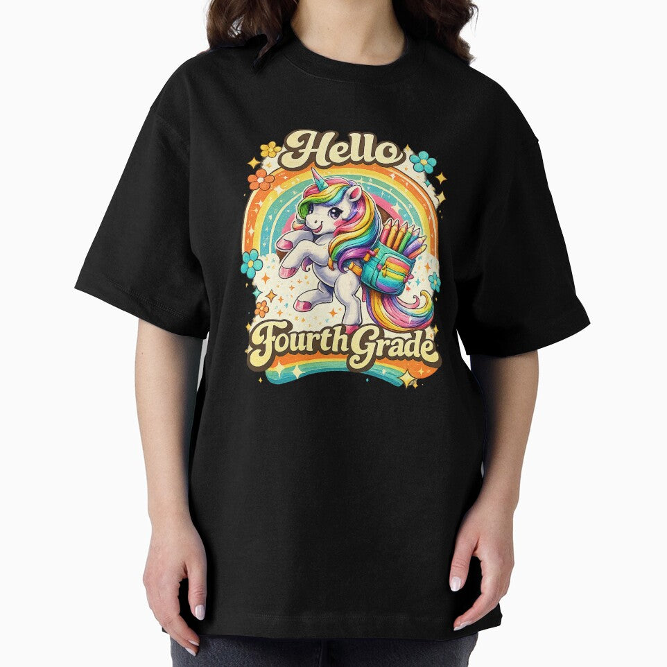 Hello 4th Grade Unicorn Teacher Kids Girls by QuiteOrbit