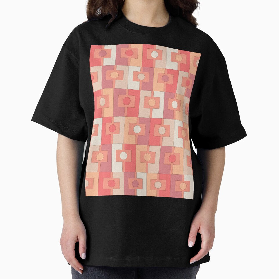 Rektangel Peach Pink Retro Contemporary Pastel Geometric Pattern by kierkegaard