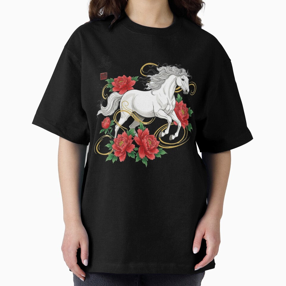 Year of the Horse 2026 White Horse & Red Peonies – New Year, New Page Notebook by loccotown168