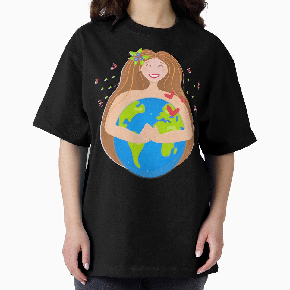 Woman hugging planet Earth by OM-lova
