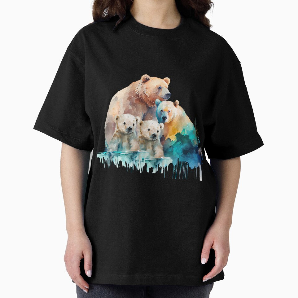 Polar Bear Family : Watercolour : Digital Illustration by MTJ-Mushrooms