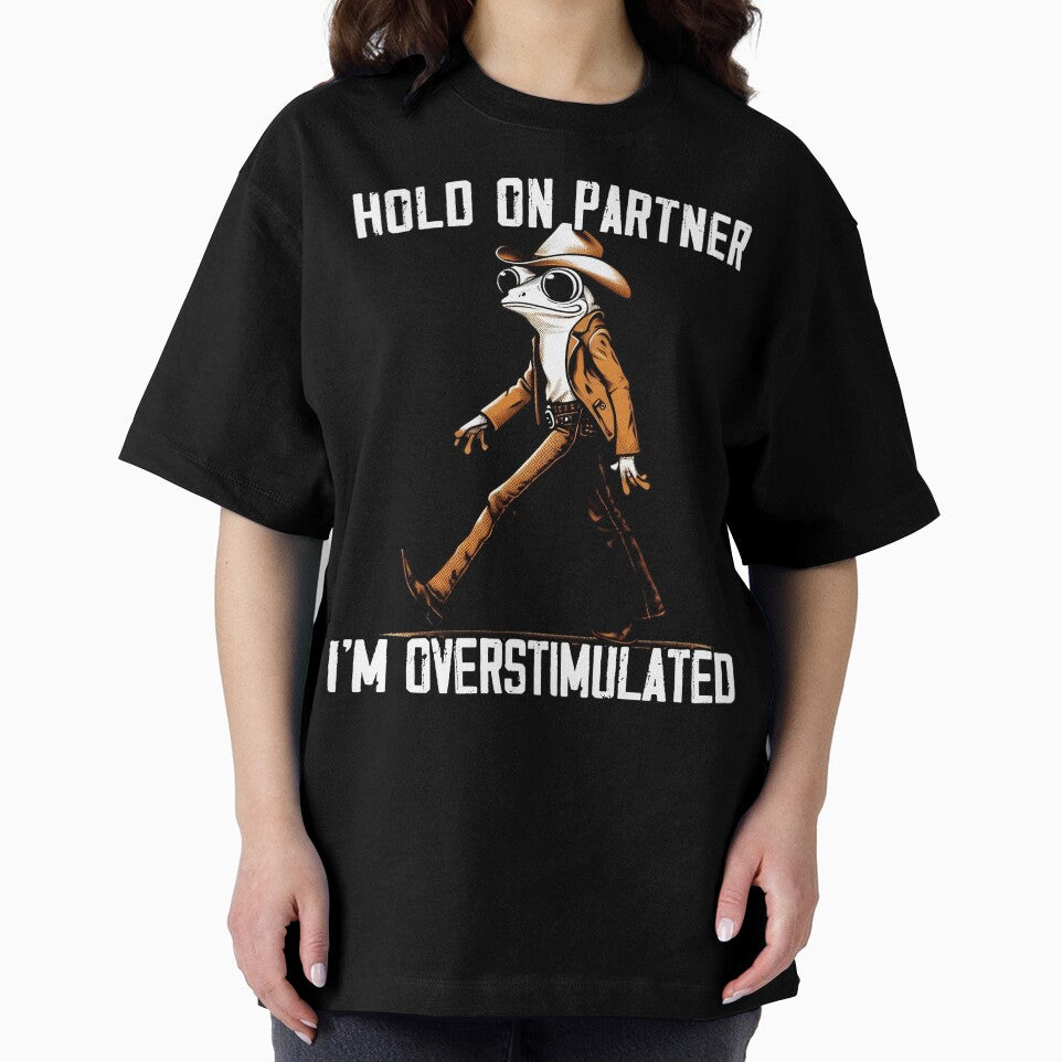 Hold On Partner I'm Overstimulated Cowboy Frog Western vinta by MTRBSK11