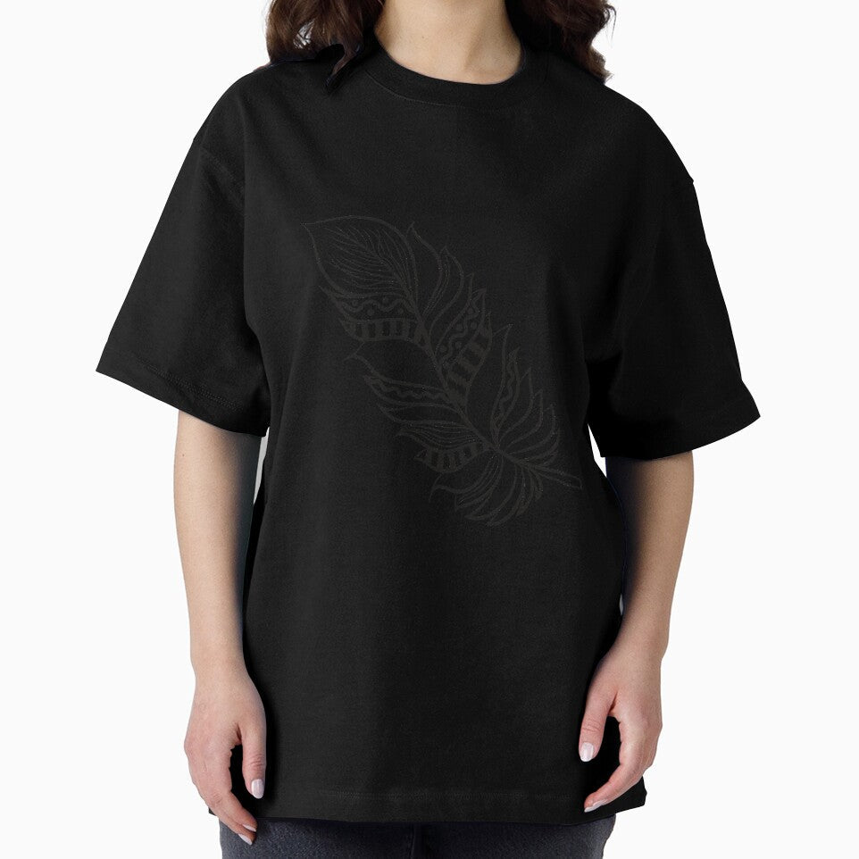 Bohemian Feather Design Black & White by Immadman