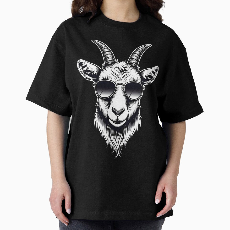 Monochrome Goat with Sunglasses by Clauxel