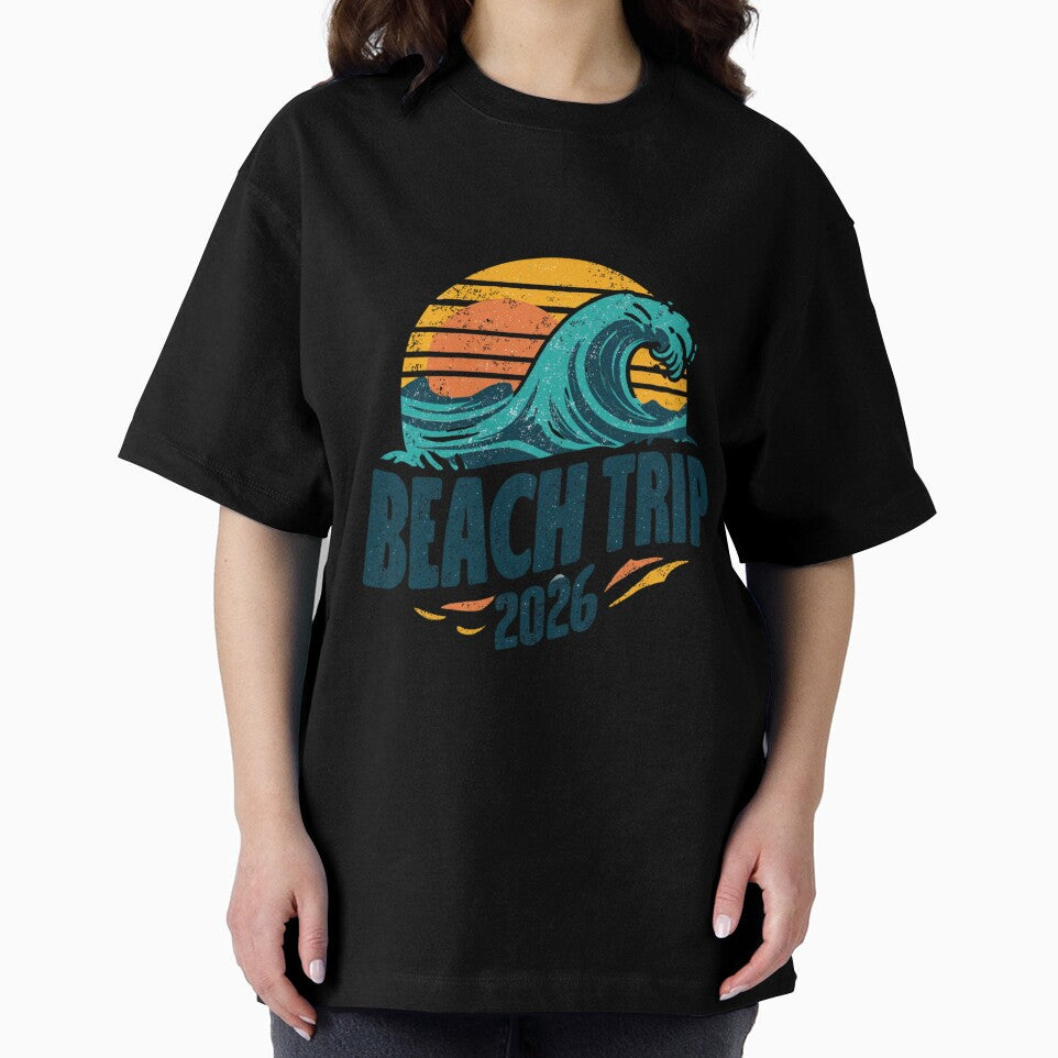 Beach Trip 2026 Retro Sunset Wave Summer Adventure Group Design by StickerHavenn