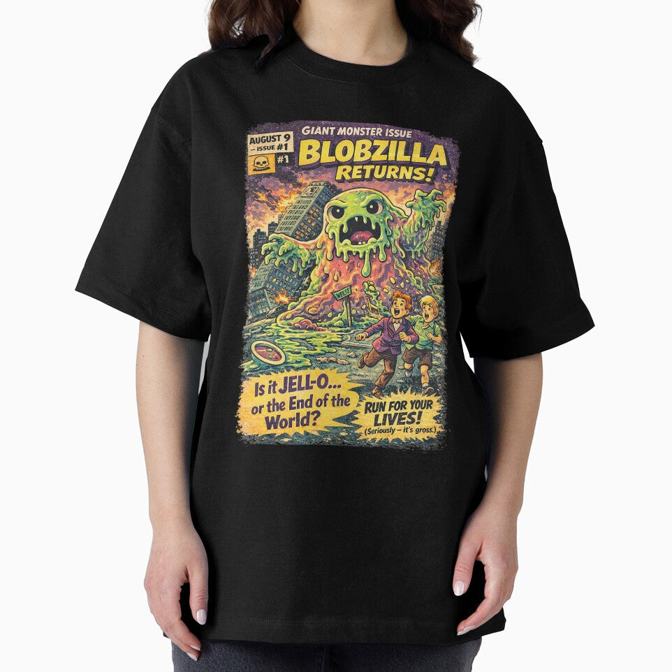 Blobzilla Returns! – Vintage Sci-Fi Comic Parody Poster by SoulenCify