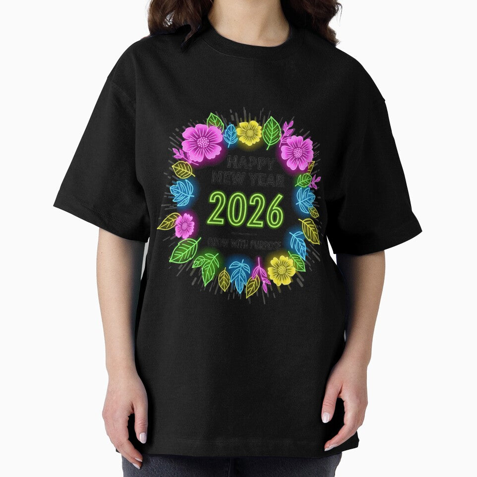 Neon Floral Happy New Year 2026 | Grow with Purpose Celebration by lojadpop