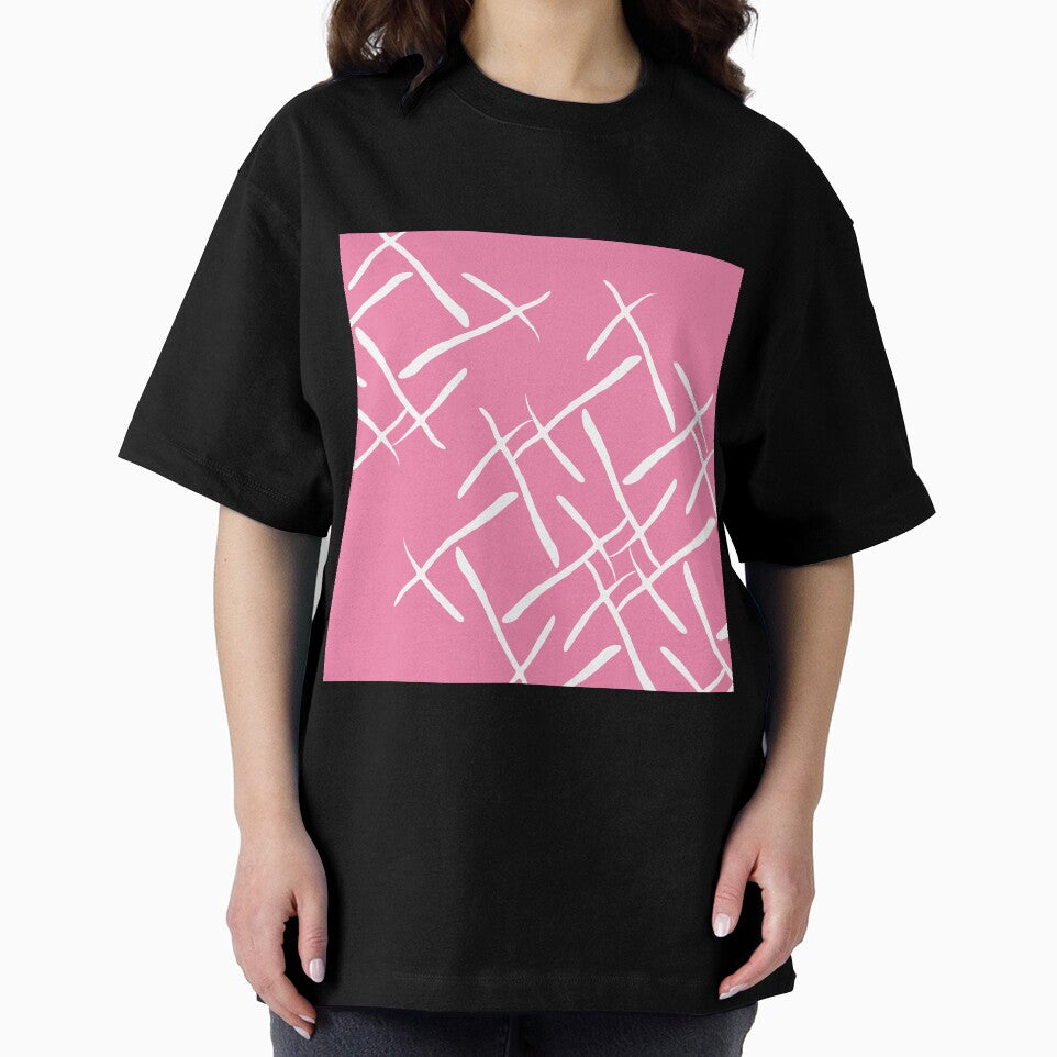 White cross marks on pink background by flamendes