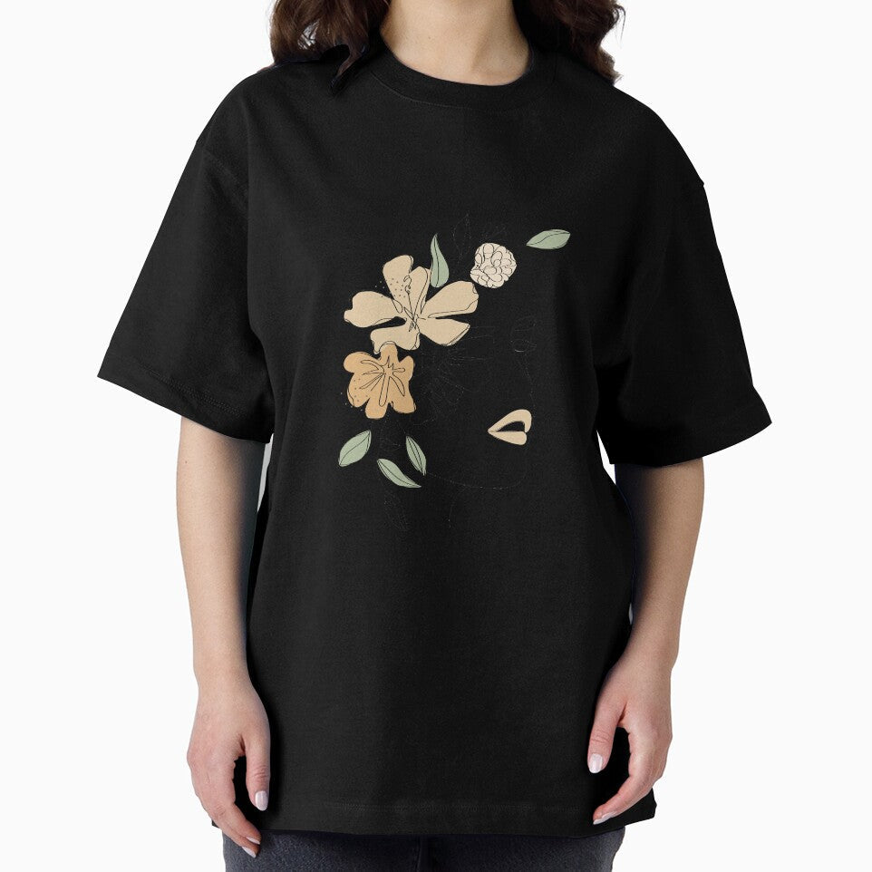 Boho Style one line art women with floral pattern by baybutterfly
