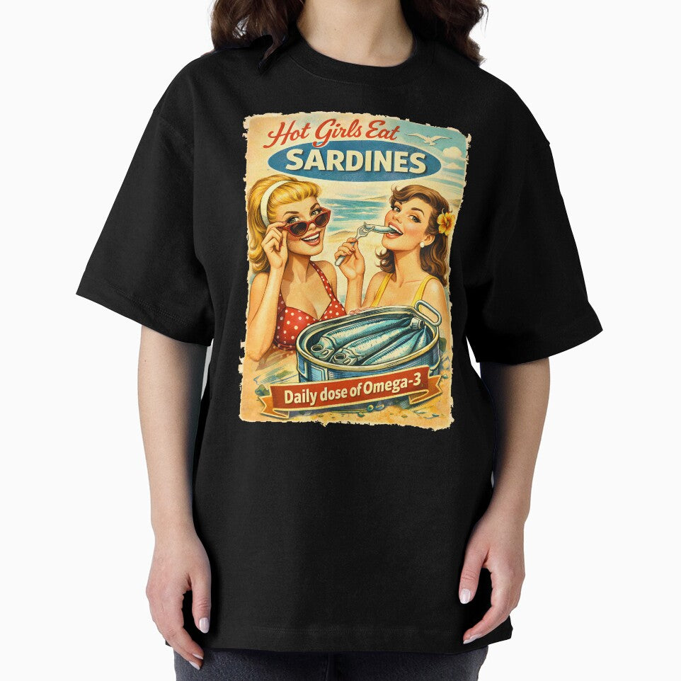 Hot Girls Eat Sardines Vintage Retro Tinned Seafood by ZuToMi
