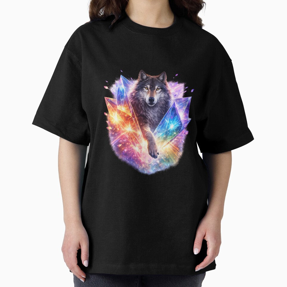 Wolf Prism – Cosmic Crystal Wolf Geometric Art by GeoWild Designs