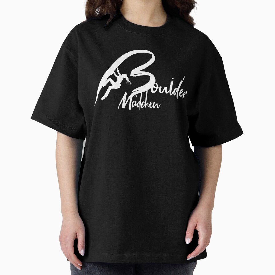 Boulder girl bouldering logo with female climber bouldering by MadandMean
